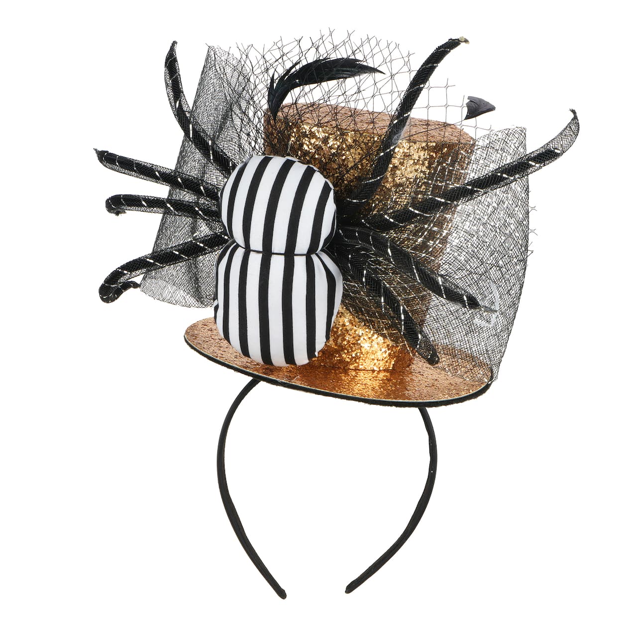 Gold Top Hat with Spider Headband by Celebrate It™